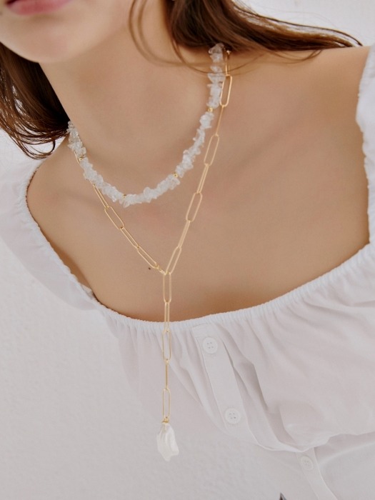 Crystal & Gold Ball Necklace