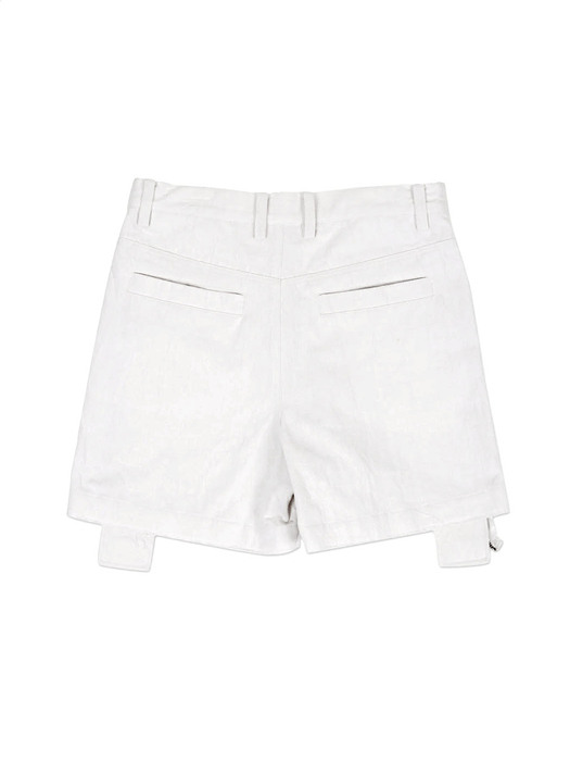 Genderless Micro Denim Zipper Shorts White (Genderless)