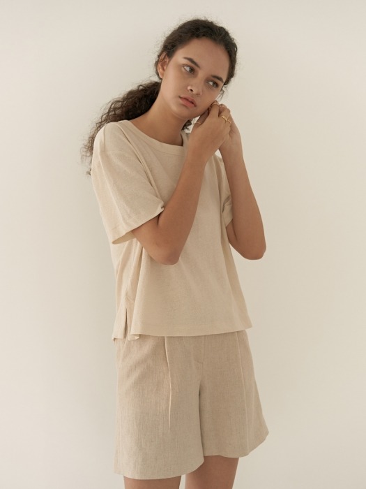 19RESORT LINEN BASIC SHORT PANTS_2COLOR