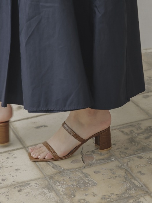 Simple Strap Sandals_Brown (4cm, 6cm)