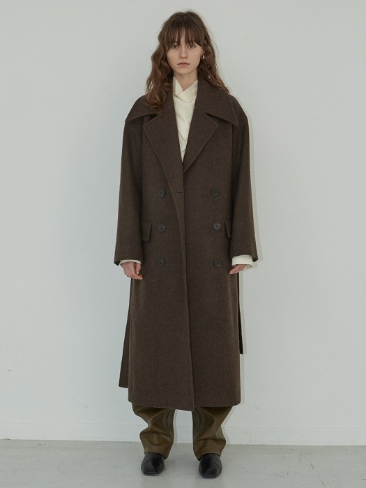 19FW DOUBLE WOOL COAT - BROWN