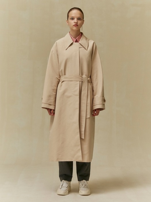 19 FALL LOCLE OVER FIT TRENCH COAT - BEIGE