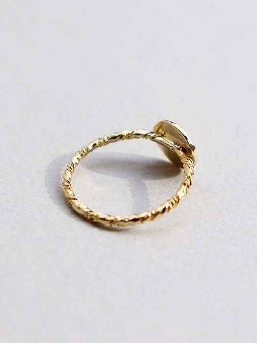 Simple smile coin gold Ring
