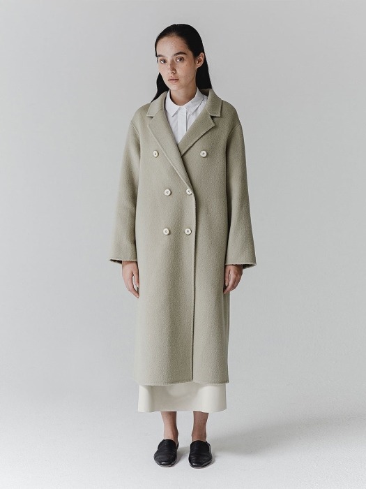 FADED OLIVE TOTIE DOUBLE BREASTED WOOL COAT