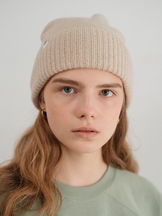 cashmere 100 beanie (beige)