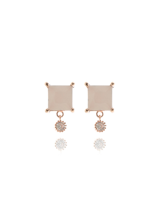 Square Quartz ``drop`` Earrings