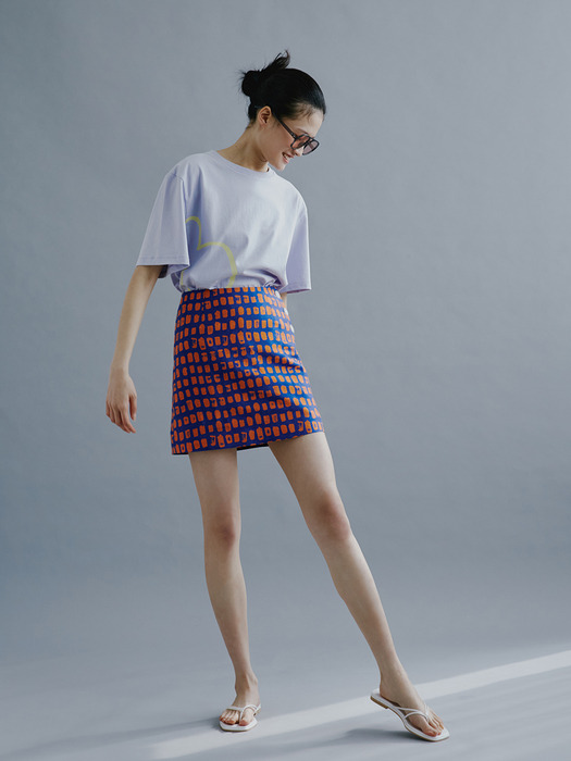 Linen Short Skirt_Blue