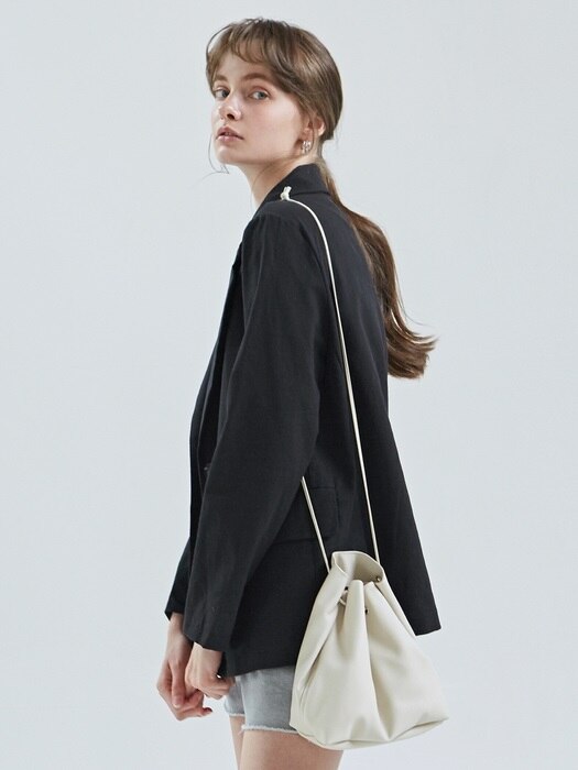 LINA SINGLE LINEN JACKET_BLACK