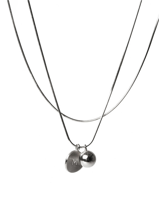 M BALL NECKLACE_Silver