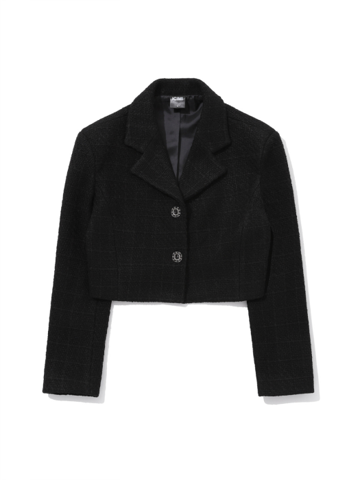 20ICMFW007 Tweed button jacket_black