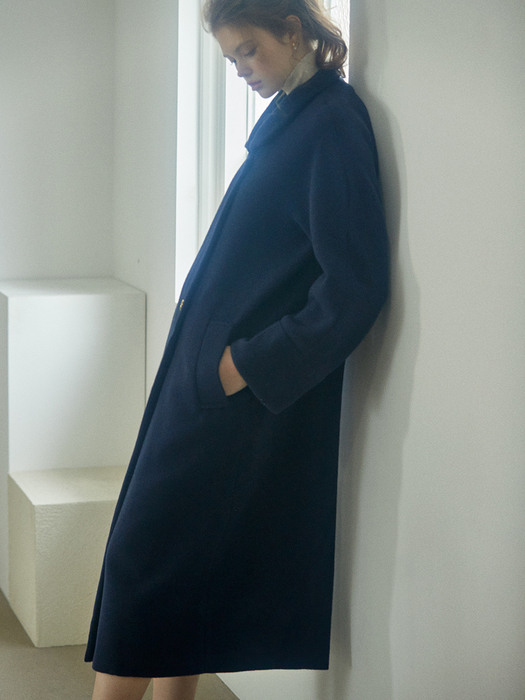 double cashmere-blend Raglan coat