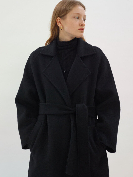 Side Button Point Hand-made Coat_Black