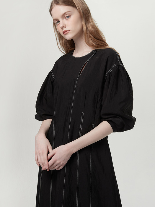 Pointed stitch dress - Black