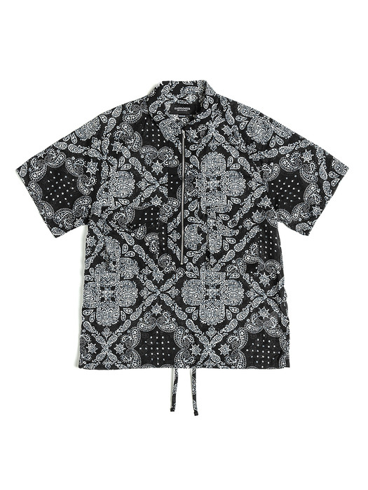 SCOUT PULLOVER HALF SHIRT / BLACK PAISLEY