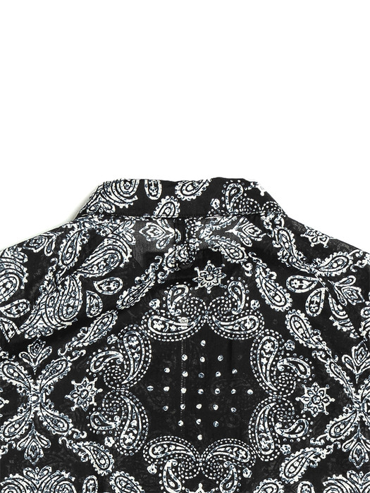 SCOUT PULLOVER HALF SHIRT / BLACK PAISLEY