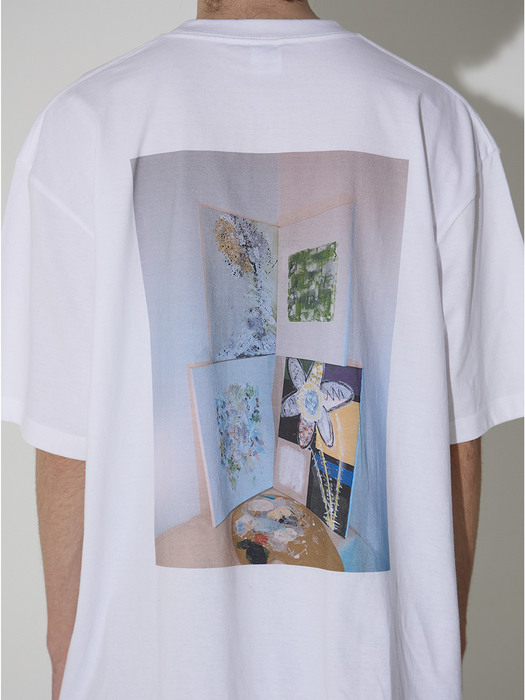 Painting P.I.C Back Printing T-Shirt(White)