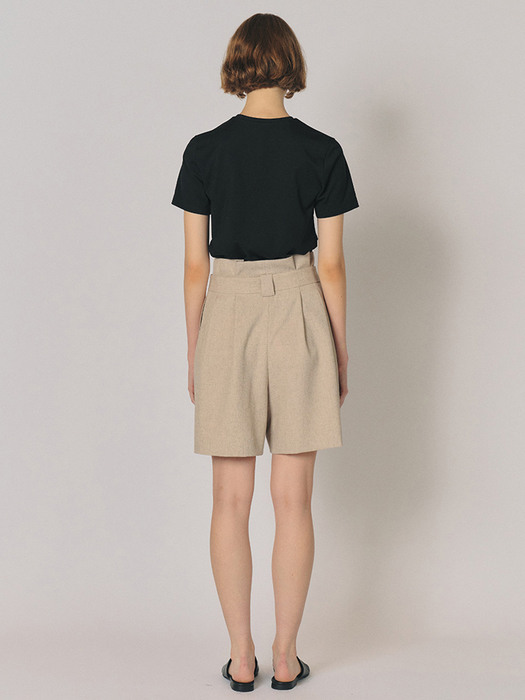 POINT BELTED SHORTS [SAND]
