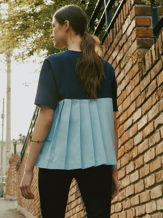 [COTTON USA][Summer Top] Back Pleated Top_2color