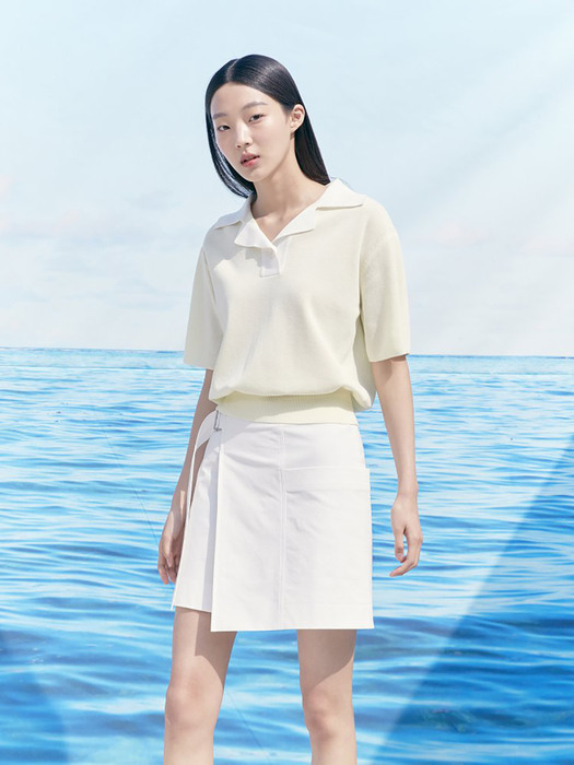 Belted Mini Skirt  White (KE1527M011)