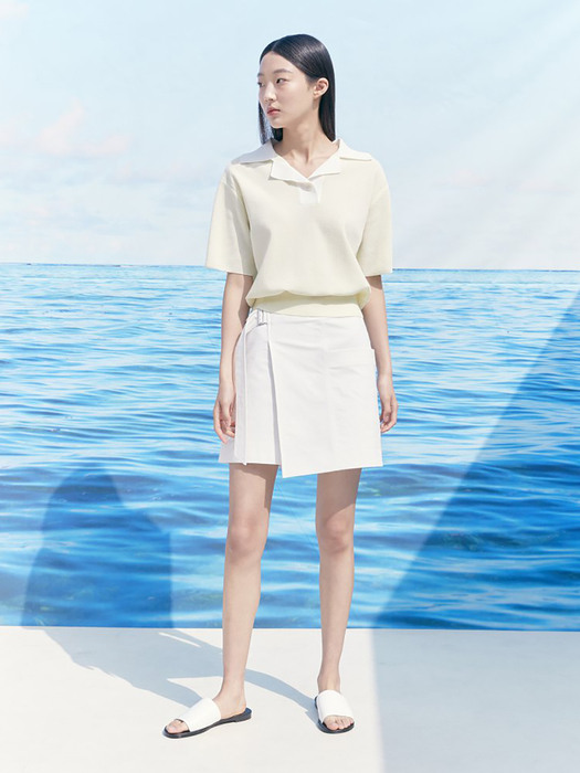 Belted Mini Skirt  White (KE1527M011)