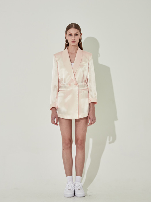 Silky String Tailored Jacket [Peach]