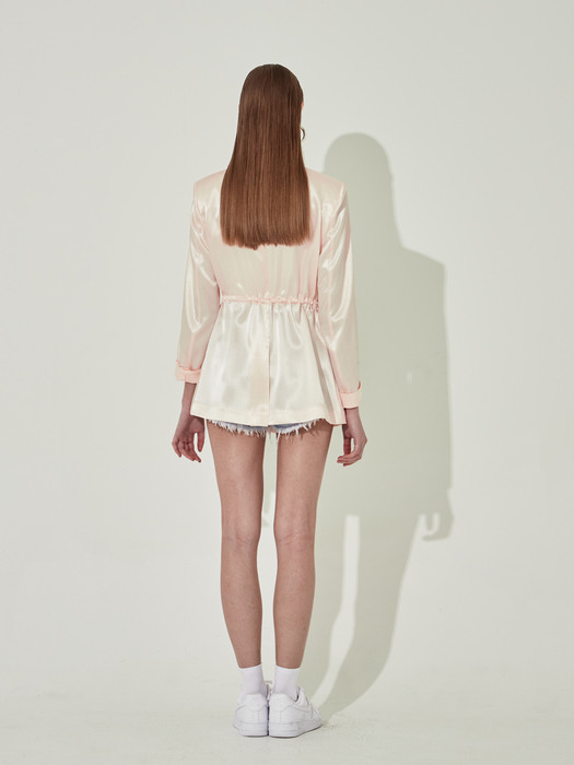 Silky String Tailored Jacket [Peach]