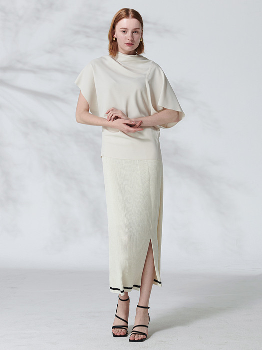 ONOF rayon slit skirt (cream ivory)