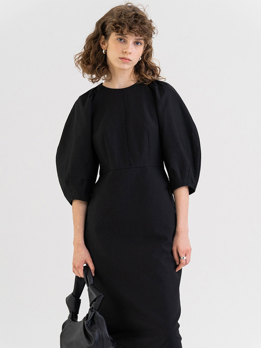 FW21 Cocoon Shaped Dress Black