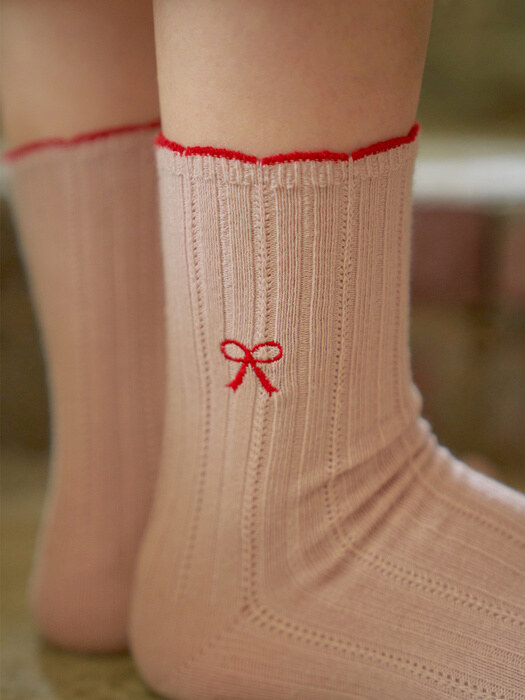 RIBBON GIRL embroidery pink