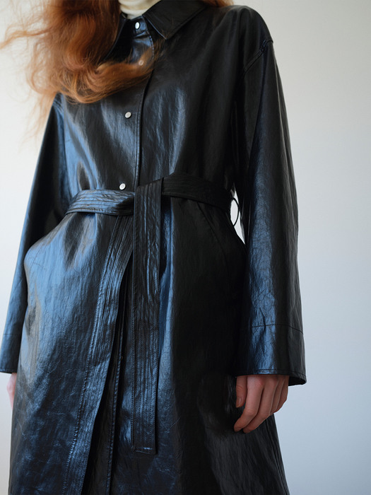 Eco leather trench