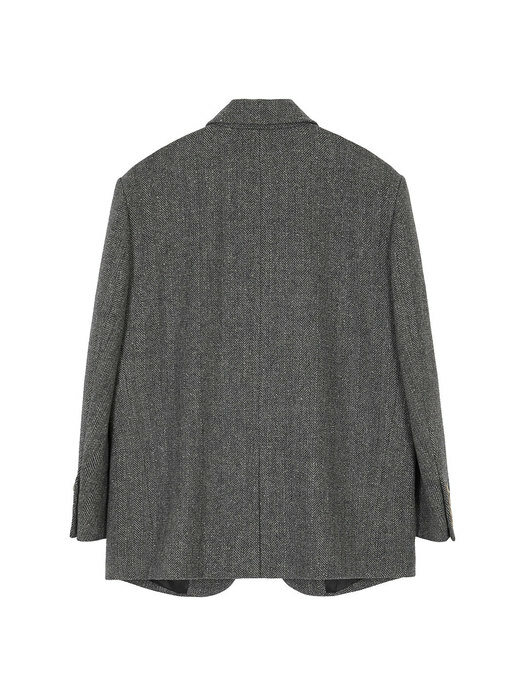 One-button Wool-blend Coket in M/Grey VW1WJ022-1F