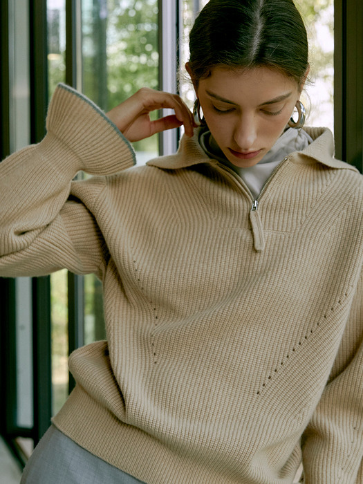 [리퍼브][Day-Wool] Airy Wool Zip-up Sweater