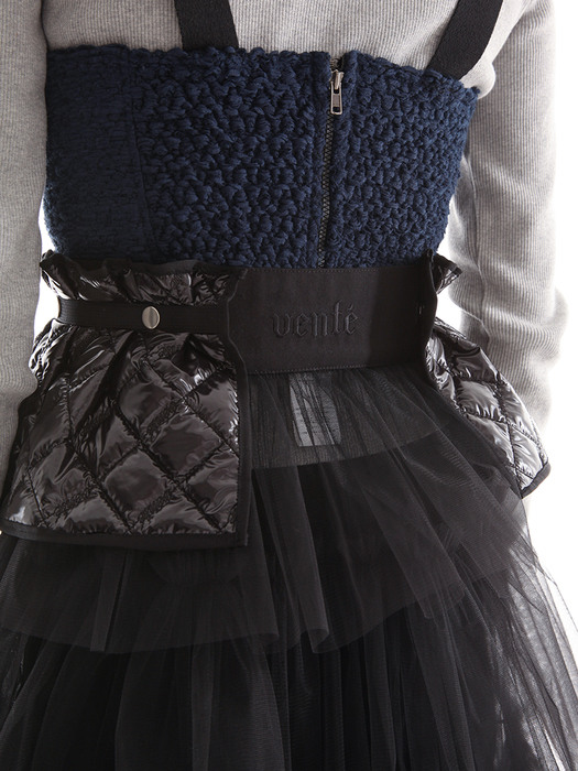 Tulle tiered belted wrap open skirt