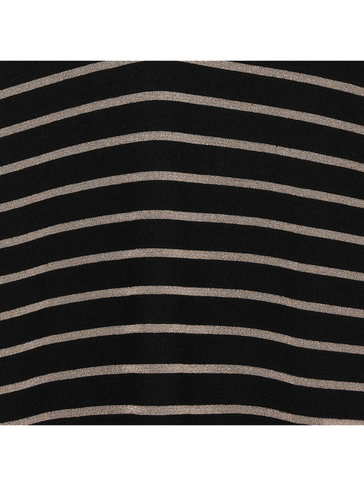 Metalic Stripe V-neck_Black