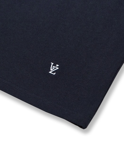 VZ 로고 빅 오버핏 포켓 긴팔 티셔츠 네이비