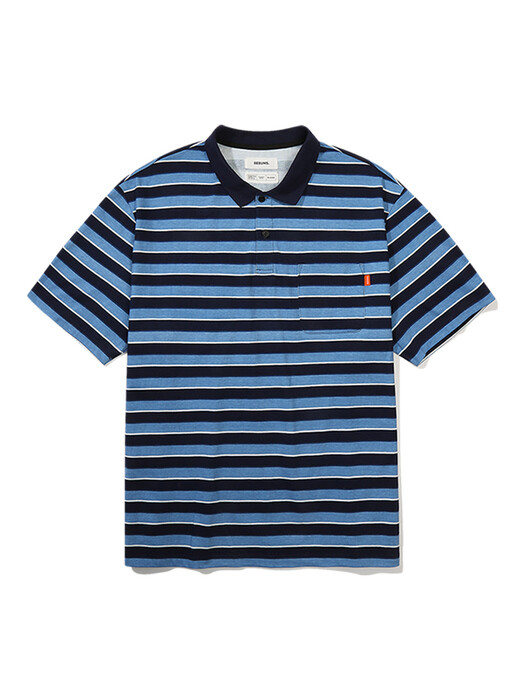Stripe Heritage Polo Shirt (Navy)