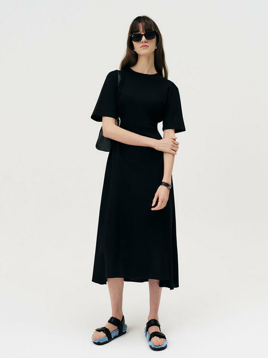  22 Summer_ Black Pique Dress