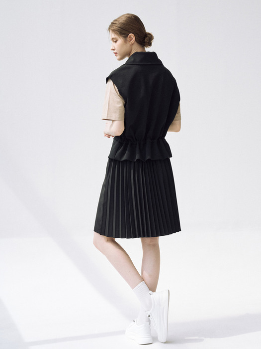 에이라인 플리츠 스커트(블랙) _ A - Line Pleated Skirt(Black)
