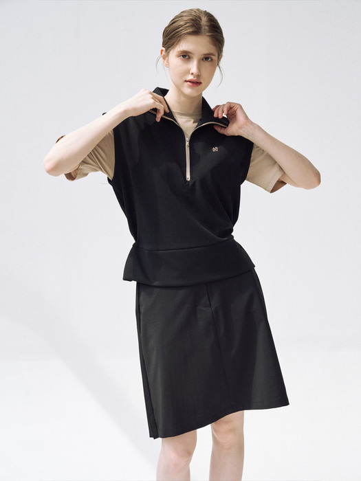 에이라인 플리츠 스커트(블랙) _ A - Line Pleated Skirt(Black)