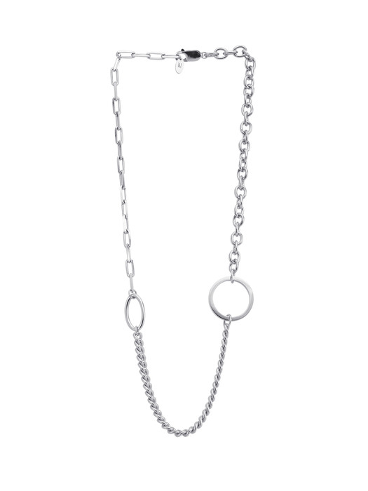 [Silver 925] curve&cable chain necklace