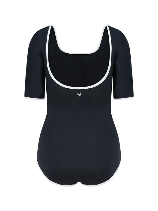 Square Neck SwimSuit-Black