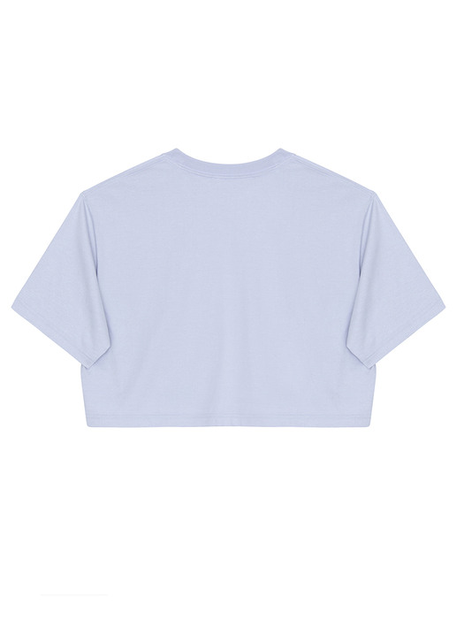 Logo Crop Tee Grey Blue