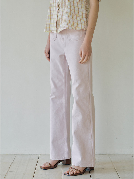 V. pocket denim pants (pink)