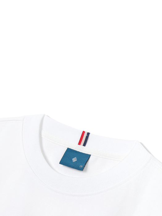시그니처 백레터링 프랑스 반팔 티셔츠 T65 화이트