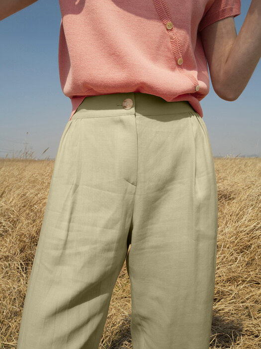 Blair Shirring Trouser_Celadon Green