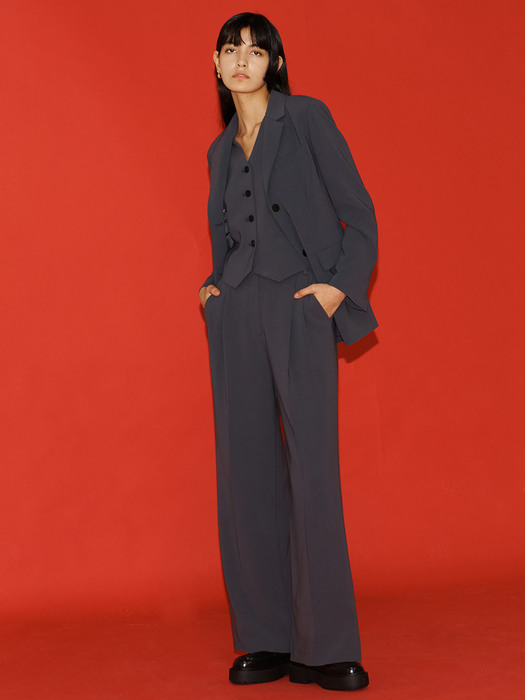 [Drama Signature] Oversized Blazer + Wide-leg Trousers SET_2color