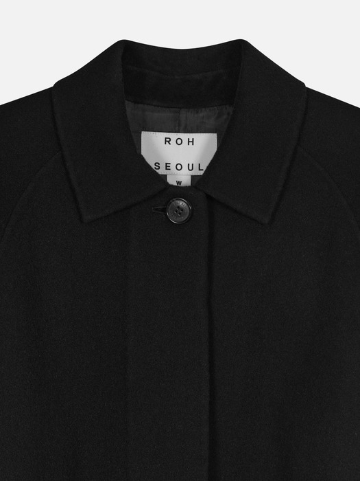 Wool Balmacaan Coat Black