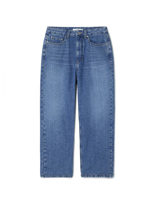 Straight Crop Denim Pants / Medium Wash