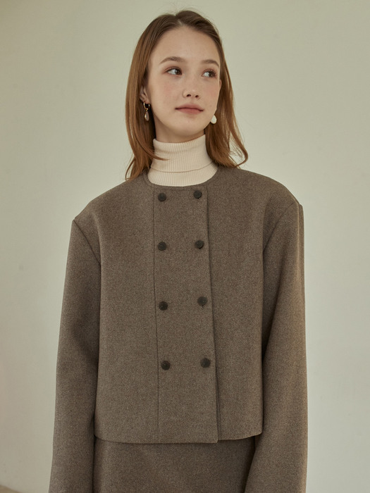 j1098 wool double jacket (gray brown)