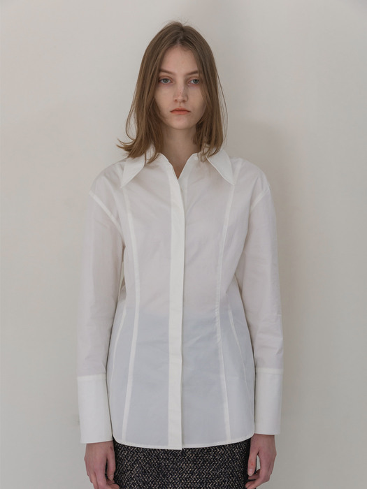 Premium Cotton Stitch Line Shirts_Off White
